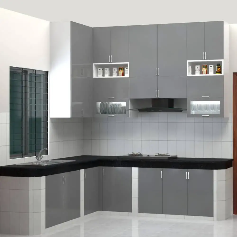 مدل کابینت آشپزخانه کوچک مستطیلی